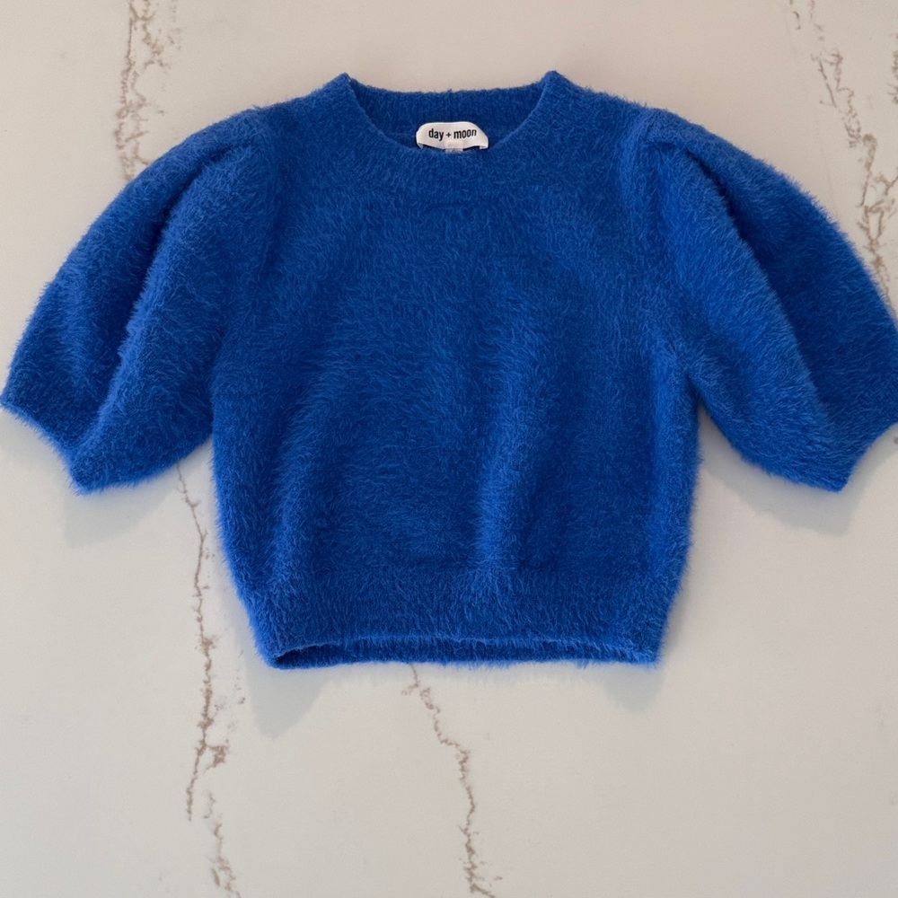 Day + Moon Women's Vibrant Blue Crew Neck Sweater
